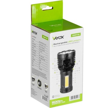 МОЩНЫЙ СВЕТОДИОДНЫЙ ФОНАРЬ-ПОИСК, АККУМУЛЯТОР USB-C VAYOX