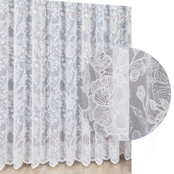 FIRANY FIRANA GOTOWA ŻAKARDOWA BIAŁA BEZ PRASOWANIA NA ŻABKI 400x250