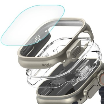 ETUI NAKŁADKA CRYSTAL + TITANIUM + SZKŁO NA APPLE WATCH ULTRA 1 2 3 49MM