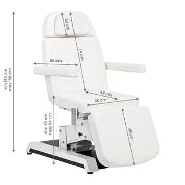 Косметическое кресло Expert W-12D, 2 мотора, белый