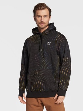 PUMA Bluza Sportswear Printed 535666 Czarny Relaxed Fit