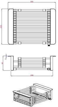 myQ Телескопическая корзина для посуды, фруктов и овощей для кухни, бежевый