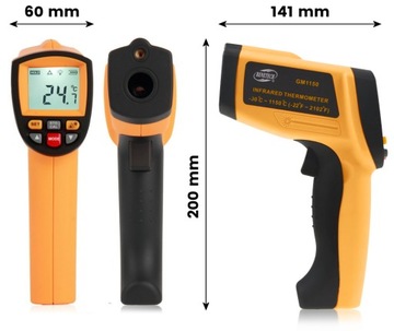 БЕСКОНТАКТНЫЙ ИНФРАКРАСНЫЙ ЛАЗЕРНЫЙ ТЕРМОМЕТР ПИРОМЕТРИЧЕСКОЕ ИЗЛУЧЕНИЕ -30 +1150
