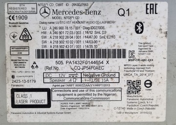 РАДИО CD MERCEDES A B GLA CLA A2469007815