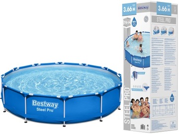 duży OKRĄGŁY BASEN STELAŻOWY Bestway 366x76 cm 12FT