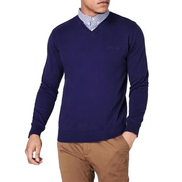 SWETER Pierre Cardin Cobalt 100% BAWEŁNA wstawka z KOSZULĄ rozmiar S