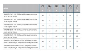 Kłódka GERDA SECURE Wzmocniona KSWS S40
