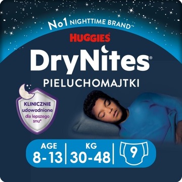 Pieluchomajtki Huggies DryNites Boy 8-13 lat 9szt
