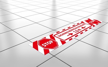 НАПОЛЬНАЯ НАКЛЕЙКА 100 Х 15 СМ СОХРАНЯЙТЕ РАССТОЯНИЕ