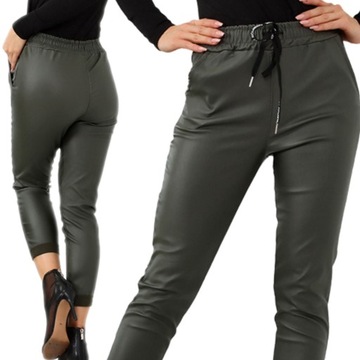 SPODNIE WYSOKI STAN GUMA SKÓRA KOLORY 44 2XL 2334