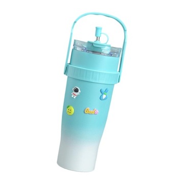 Бутылка для воды 1200мл с крышкой Бутылка для воды с трубочкой, синяя