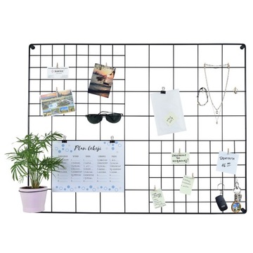 Organizer Tablica siatka z drutu 70x50 kolor złoty