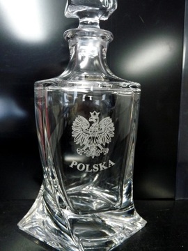 Karafka z Grawerem GODŁO POLSKI ORZEŁ kryształowa