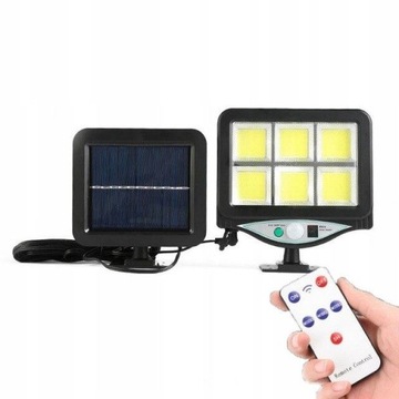 LAMPA SOLARNA Z CZUJNIKIEM RUCHU 120 LED+ PILOT