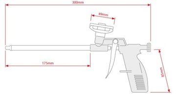 ПЕННЫЙ ПИСТОЛЕТ, металл, латунное сопло