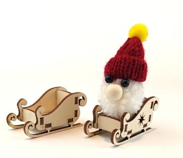 Сани Деда Мороза Сани из фанеры со звездой Размер 3мм. 6х3х2,8 см Декупаж