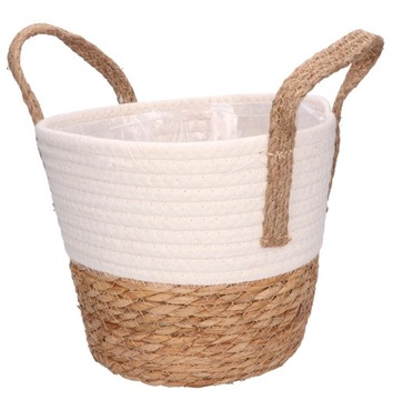 KOSZ PLECIONY Z TRAWY MORSKIEJ KOSZYK OSŁONKA POJEMNIK BOHO NATURALNY