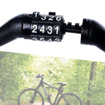 ВЕЛОСИПЕДНЫЙ ЗАМОК ВЕЛОСИПЕДНЫЙ ЗАМОК ПРОЧНЫЙ КАБЕЛЬ Код комбинации 110см