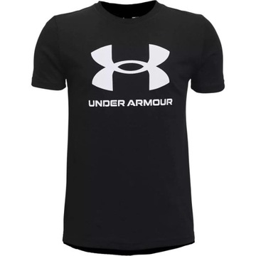 KOSZULKA UNDER ARMOUR SPORTOWY T-SHIRT DZIECIĘCY Z NADRUKIEM LOGO r. 140