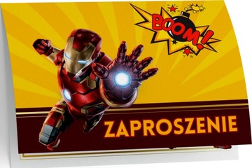ZAPROSZENIE IRON-MAN ZAPROSZANIA AVENGERS FILMY 20x15 cm