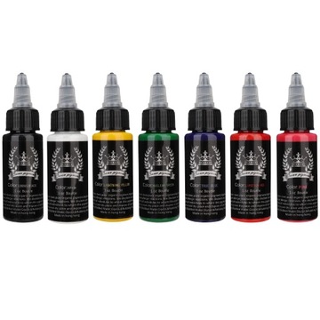 TUSZ DO TATUAŻU 7 KOLORÓW X 30ml ZESTAW
