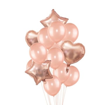 Воздушные шары с конфетти из розового золота, фольга, звезда шампанского