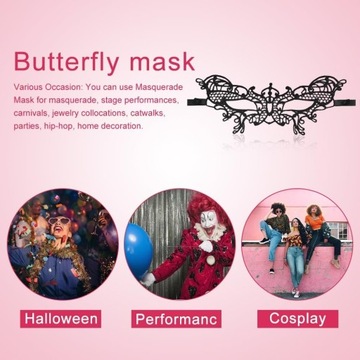 Skrzydło motyla dla dziewczynek z opaską motylkową i koronkową maską na Halloween