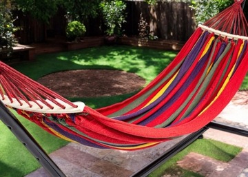 Гамак с перекладиной, оранжевый и красный, 230 кг, 295 х 150