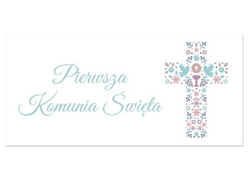 Duży plakat komunijny 70x33cm I Komunia Święta