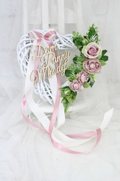 Serce wianek dekoracja drzwi Dom Panny Młodej róż