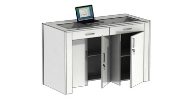 Стойка ресепшн R126, светодиодная подсветка, 160x70см