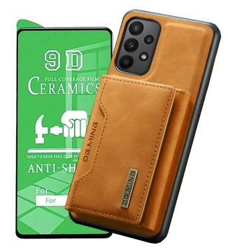 Etui Skórzane Case z portfelem magnetycznym do Samsung A52 5G,A52S Szkło 9D