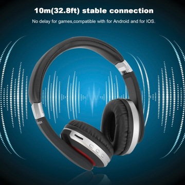 foldable bluetooth headset wireless over ear stereo headsets with mic gamin