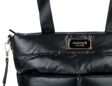 MONNARI Женская СУМКА Большая СУМКА-ШОППЕР Вместительная СТЕГАНАЯ ЧЕРНАЯ ЛОГОТИПНАЯ СУМКА