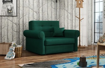 VIVA I SILVER sofa pikowana rozkładany fotel