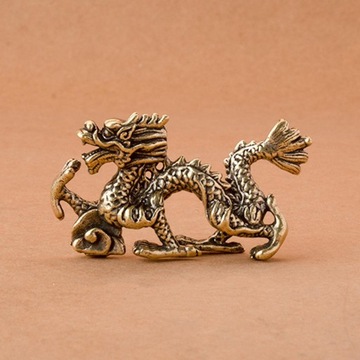 Латунная фигурка дракона, орнамент дракона, подарки, скульптура животного, ретро дракон