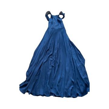 Wieczorowa sukienka S plisy / granat / 3064n