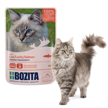 BOZITA MOKRA KARMA DLA KOTA W GALARECIE Z ŁOSOSIEM 85g