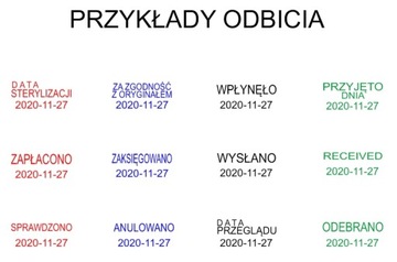 TOWAR PRZYJĘTO datownik z tekstem mały kieszonkowy DATA + TEKST w jednym