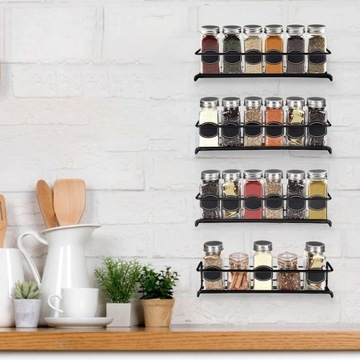 STOJAK ORGANIZER NA PRZYPRAWY 4 PÓŁKI 29 X 6,5 X 6,5 CM ZE STAL NIERDZEWNA