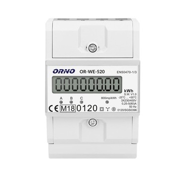 Licznik energii elektrycznej 3-fazowy DIN TH-35mm
