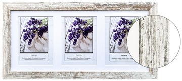 RAMKA NA 3 ZDJĘCIA 13x18 - RAMKI SOSNA BIELONA