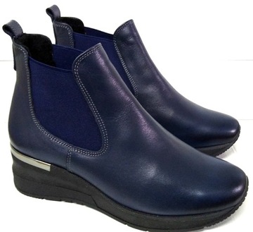 UNI-222 STYLOWE SZTYBLETY NA KOTURNIE SKÓRA NAT 40