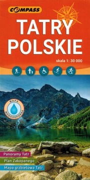 TATRY POLSKIE 1:30 000 MAPA LAMINOWANA COMPASS