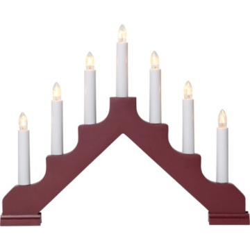 DREWNIANY ŚWIECZNIK ADWENTOWY CZERWONY ADA- DEKORACJA NA ŚWIĘTA