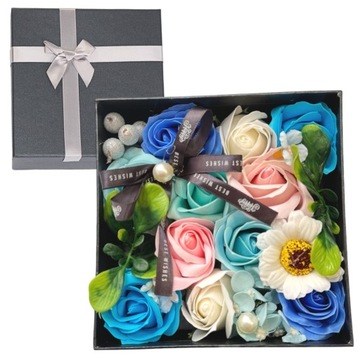 Róże mydlane kwiaty pachnące flower box na prezent