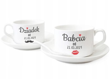 Komplet 2 filiżanki Dzień Babci Dziadka TWÓJ DRUK