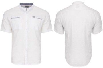 РУБАШКА МУЖСКАЯ ЛЬНЯНАЯ, ОДНЯЯ КОЛЛЕКЦИЯ, БЕЛАЯ: 3XL