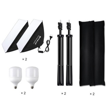 2x СТУДИЙНЫЕ ЛАМПЫ PULUZ SOFTBOX 50x70 см СВЕТОДИОДНЫЕ ЛАМПЫ