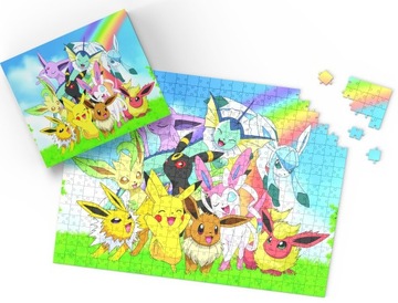 PUZZLE - POKE.MON PIKA.CHU - PREZENT NA ŚWIĘTA WZORY - 96el + PUDEŁKO